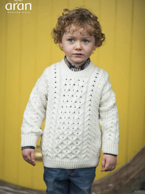 Kids Aran Jumper In Cream