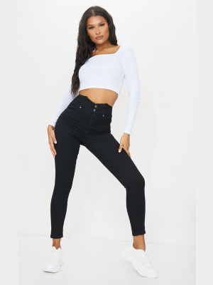 Black Super High Waist Disco Jeans