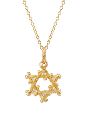 Enchanted Forest Star Of David Pendant Necklace With Diamonds