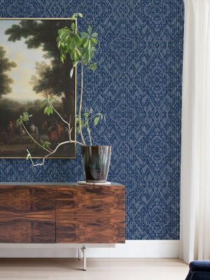 Felix Indigo Geometric Wallpaper From The Scott Living Ii Collection By Brewster Home Fashions