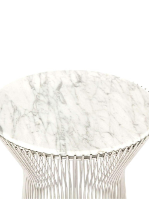 Carrara Marble Platner Side Table