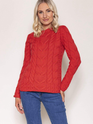 Super Soft Raglan Sweater In Red
