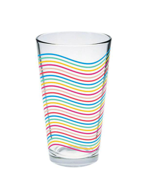 Rainbow Wavy Lines Pint Glass