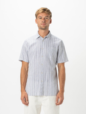 Holiday Short-sleeve Shirt White Stripe - Sale