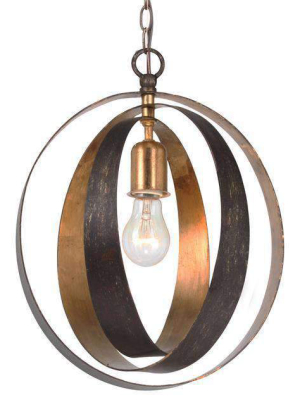 Luna 1 Light Bronze & Gold Sphere Mini Chandelier