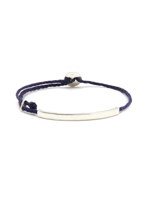 Adjustable Signature Bracelet With Id Bar In Indigo