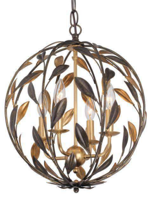 Broche 4 Light English Bronze + Antique Gold Sphere Mini Chan