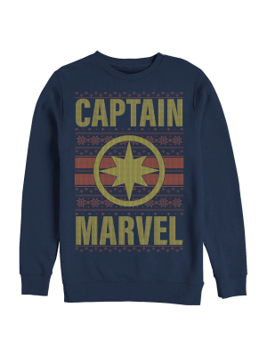 Men's Marvel Ugly Christmas Captain Marvel Sweatshirt