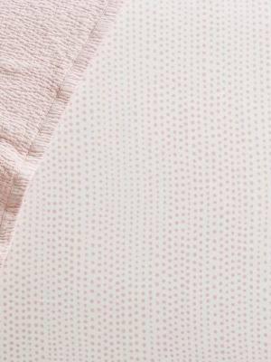 Organic Falling Dot Crib Fitted Sheet - Blush