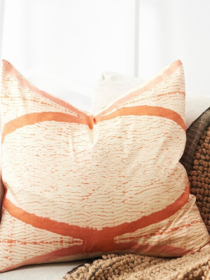 Arc Silk Throw Pillow - Coral