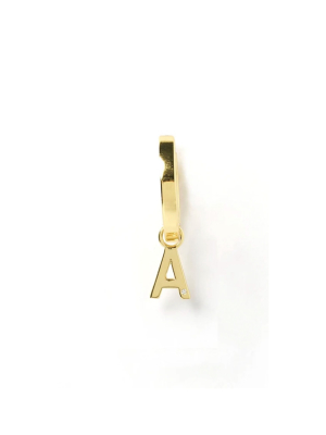 Initial Gold Charm Earring - Gold/single