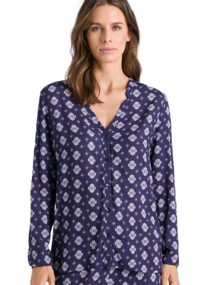 Woven Long Sleeve Pajama Shirt