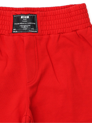 Msgm Kids Logo Patch Shorts