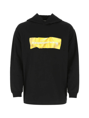 Alexander Wang Logo Print Drawstring Hoodie