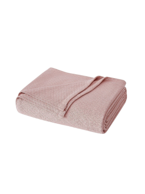 King Deluxe Woven Cotton Bed Blanket Blush - Charisma