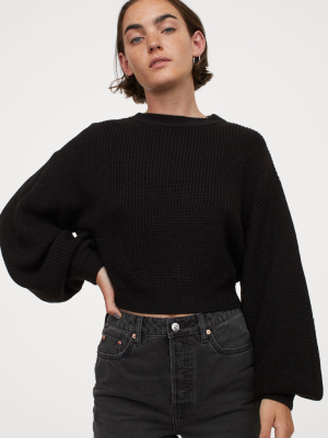 Balloon-sleeved Sweater