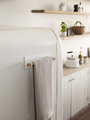 Magnetic Dish Towel Hanger - Steel + Wood - Large