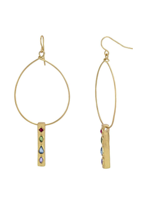 Carol Dauplaise Stone Hoop Earrings