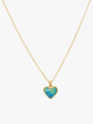 Opal Heart Pendant Necklace