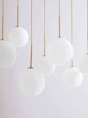 Sculptural Glass 7-light Globe Chandelier - Milk