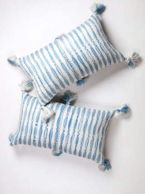 Archive New York Faded Indigo Stripe Antigua Pillow