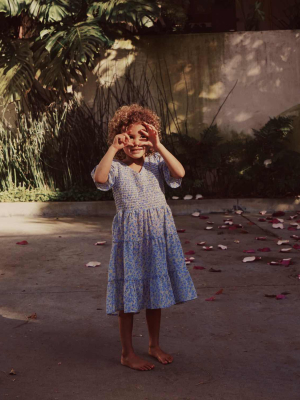 The Basil Dress Kids | Cornflower Blue