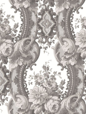 Dreamer Damask Wallpaper In Grey From The Moonlight Collection By Brewster Home Fashions