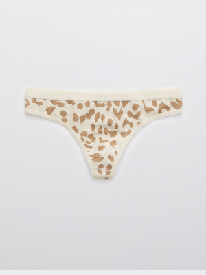 Aerie Cotton Leopard Thong Underwear