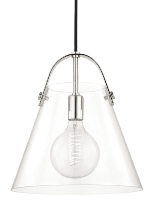 Karin 1 Light Large Pendant - Polished Nickel