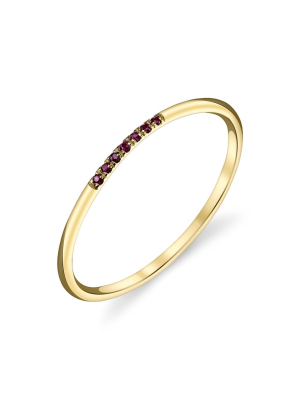 7 Stone Pave Rubies Band