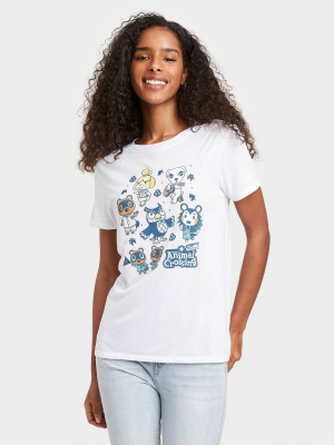 Women's Animal Crossing Short Sleeve Graphic T-shirt - White