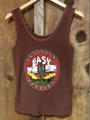 Peaceful Easy Feelin Lace Tank Rust/color