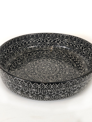 Large Black Mud Cloth Bowl