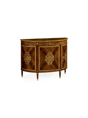 Mahogany & Mother Of Pearl Demilune Cabinet