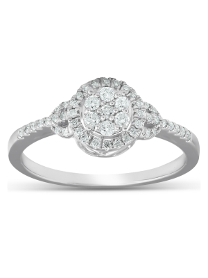 Pompeii3 1/4ct Halo Diamond Engagement Ring 10k White Gold