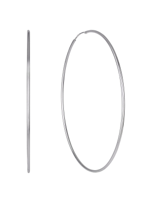 Women's Sterling Silver Hoop Earring - Silver (70mm)