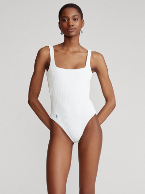 Cable-knit One-piece Swimsuit