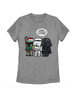 Women's Star Wars Christmas Boba It's Cold Outside T-shirt