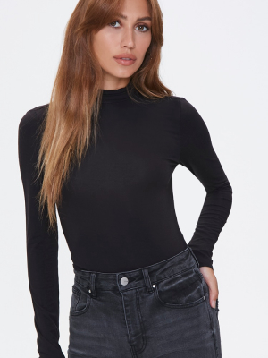 Open-back Mock Neck Bodysuit