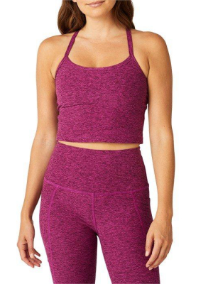 Beyond Yoga Spacedye Slim Racerback Cropped Tank Magenta-dark Magenta