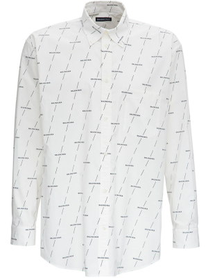 Balenciaga Allover Logo Print Shirt