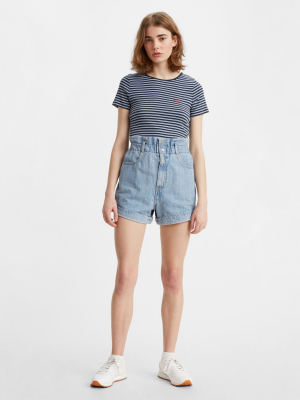 High-waisted Paperbag Women's Shorts