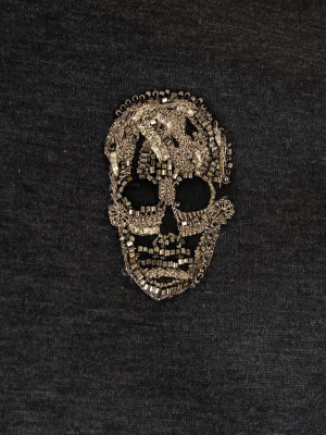 Alexander Mcqueen Skull Embellished Polo Shirt