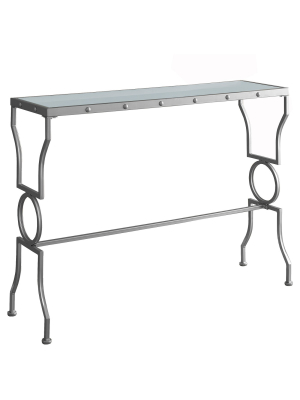 Console Table Metal With Tempered Glass Clear - Everyroom