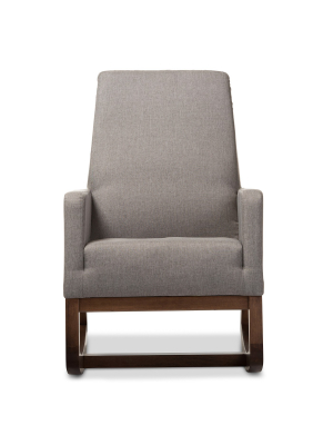 Yashiya Mid - Century Retro Modern Fabric Upholstered Rocking Chair - Baxton Studio