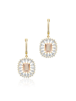 14kt Yellow Gold Morganite Topaz Diamond Giselle Earrings