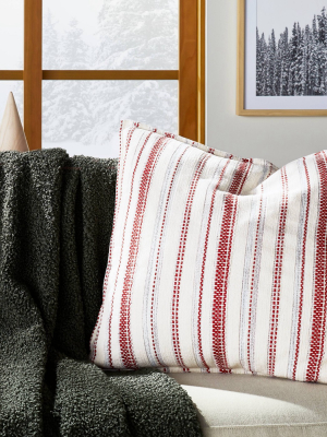 24"x24" Holiday Oversized Woven Striped Square Throw Pillow - Threshold™ Designed With Studio Mcgee