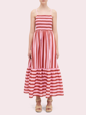 Calais Stripe Smocked Dress