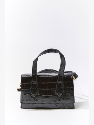 Faux Croc Crossbody Bag