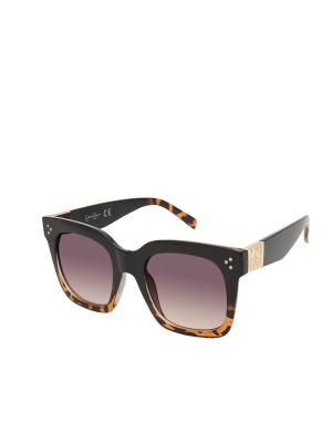 Stand-out Cat-eye Sunglasses In Black & Tortoise